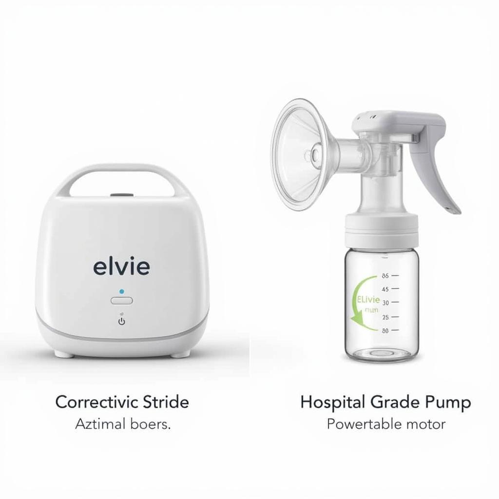 Comparison between Elvie Stride and a traditional hospital-grade pump.