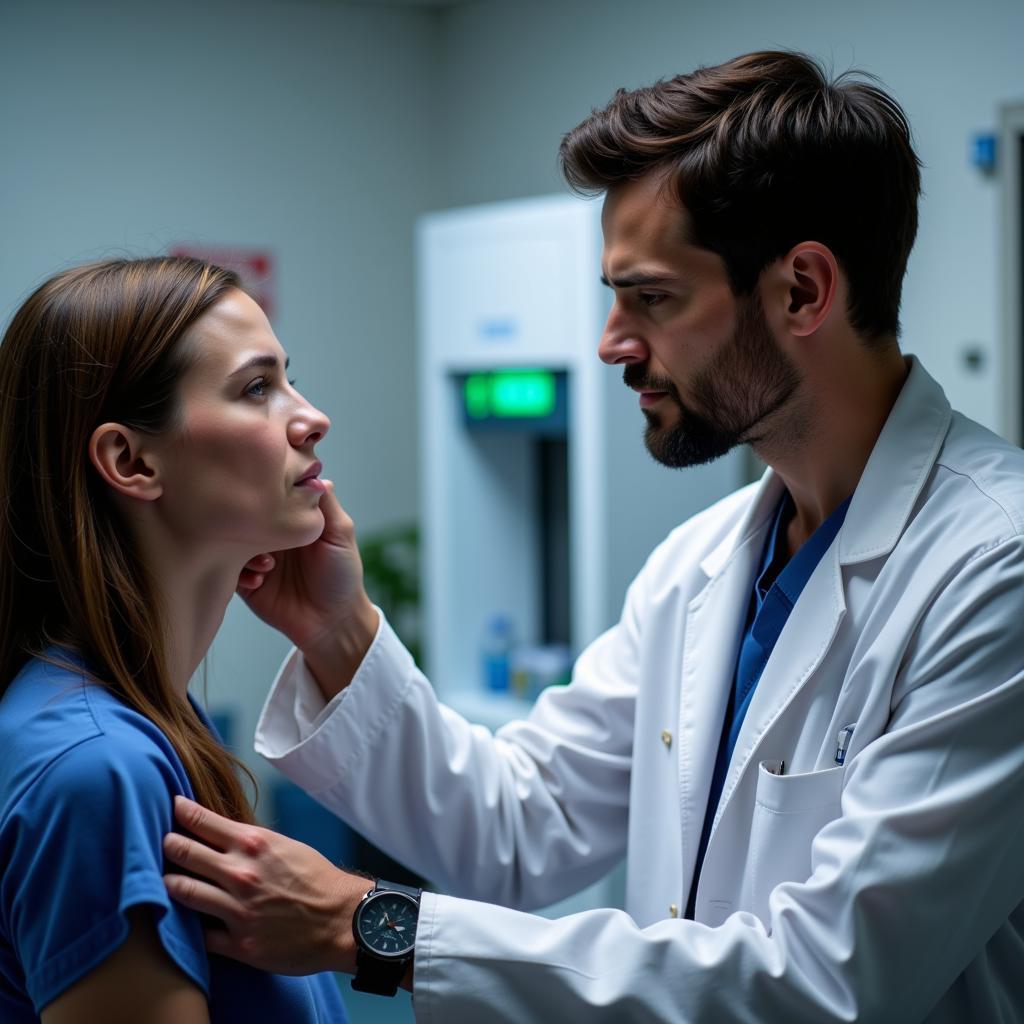 Doctor examining a patient in the emergency room