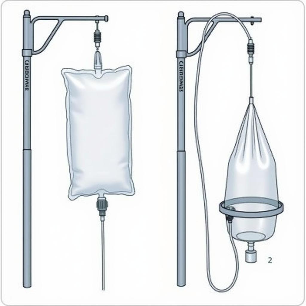 Proper Usage of a Fluid Holder by a Hospital Bed