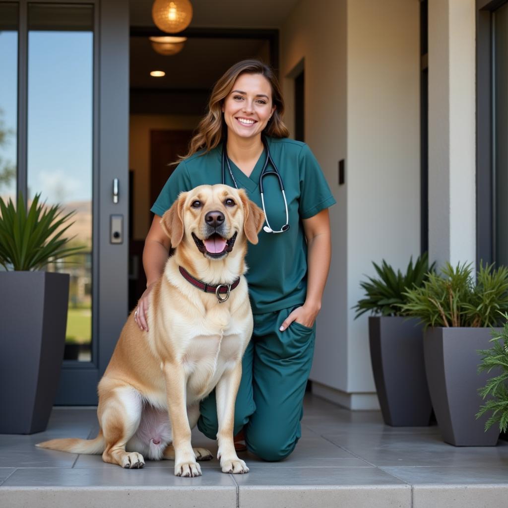 Happy Pet and Owner at Fountain Hills Vet