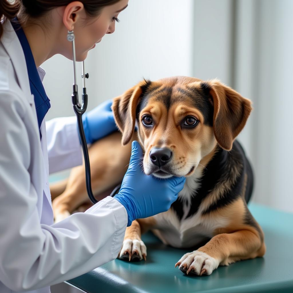 Veterinarian Examining a Dog in Gahanna