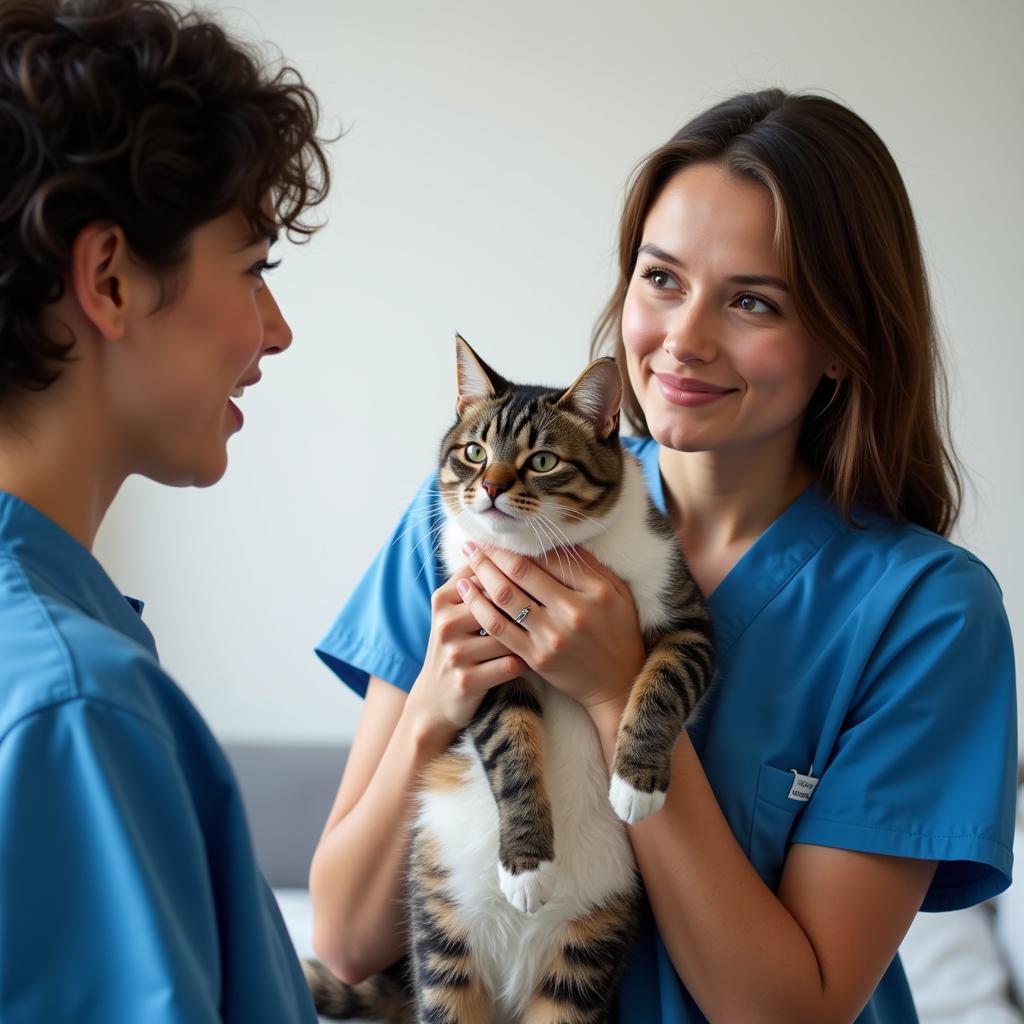 Veterinarian with a Cat in Gahanna