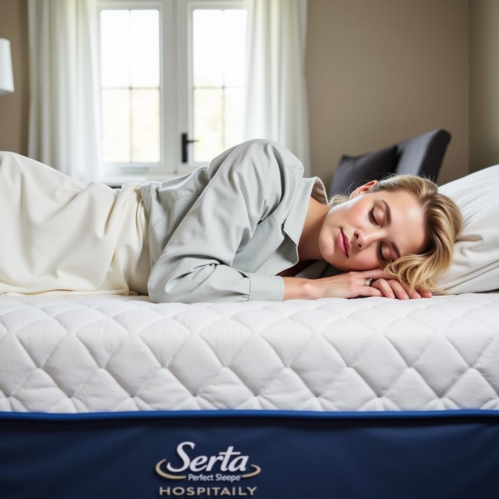 Guest Sleeping Soundly on Serta Perfect Sleeper