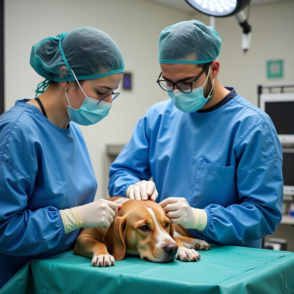 Guilford Veterinary Hospital staff performing surgery