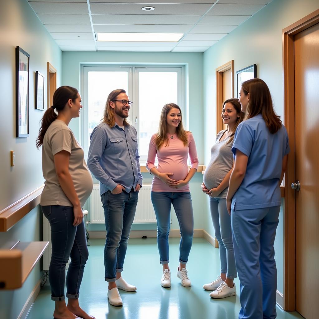 Expectant Parents Taking a Tour of the GW Hospital Maternity Ward