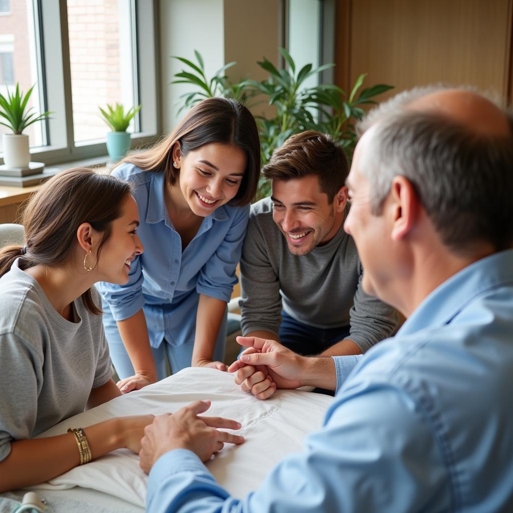 Family Visiting a Patient at Hackensack Hospital