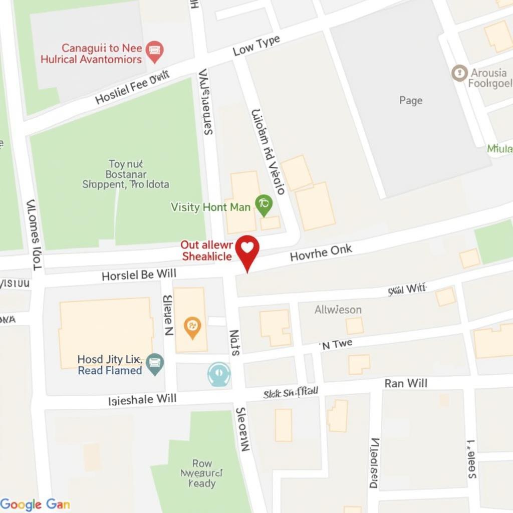 Map showing the location of Hafaldan HI Hostel in relation to key landmarks