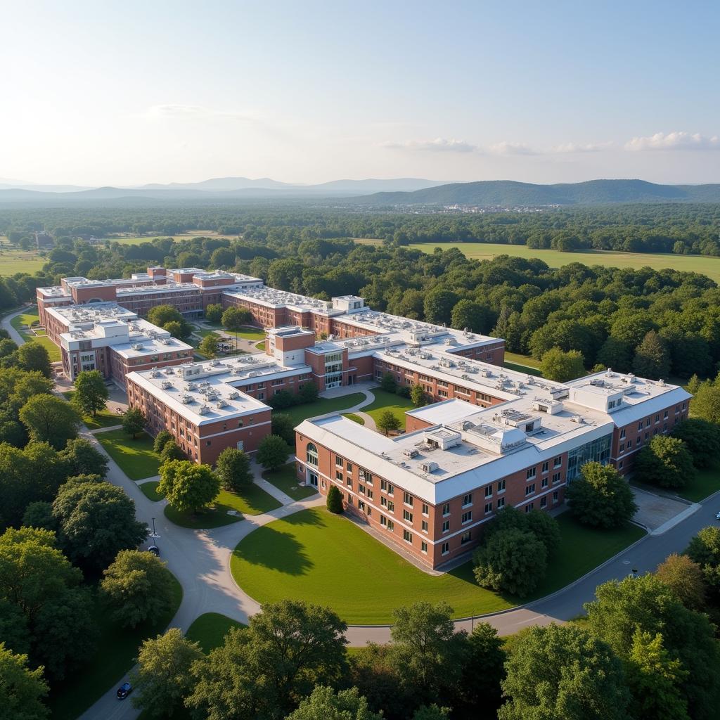 The sprawling grounds and architecture of Hamburg State Hospital