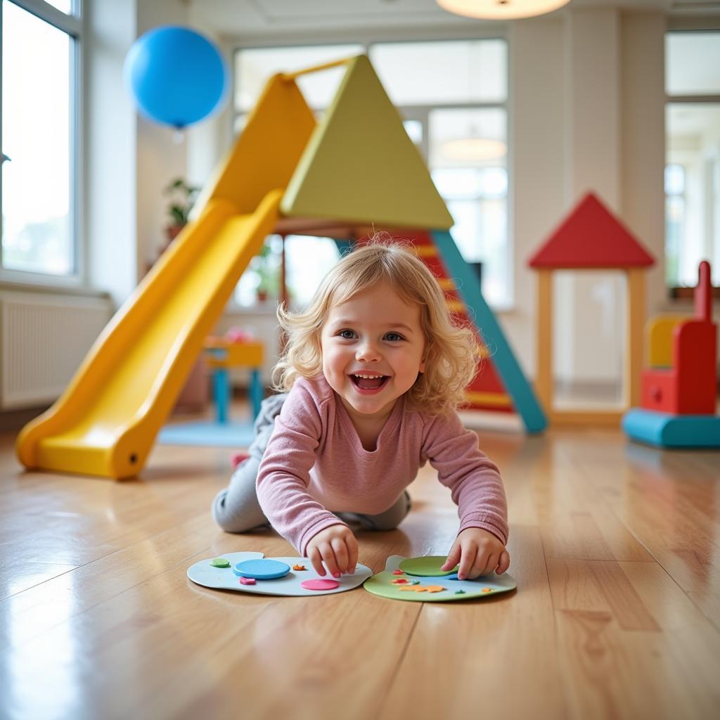 Happy Child in Hospital Daycare Play Area