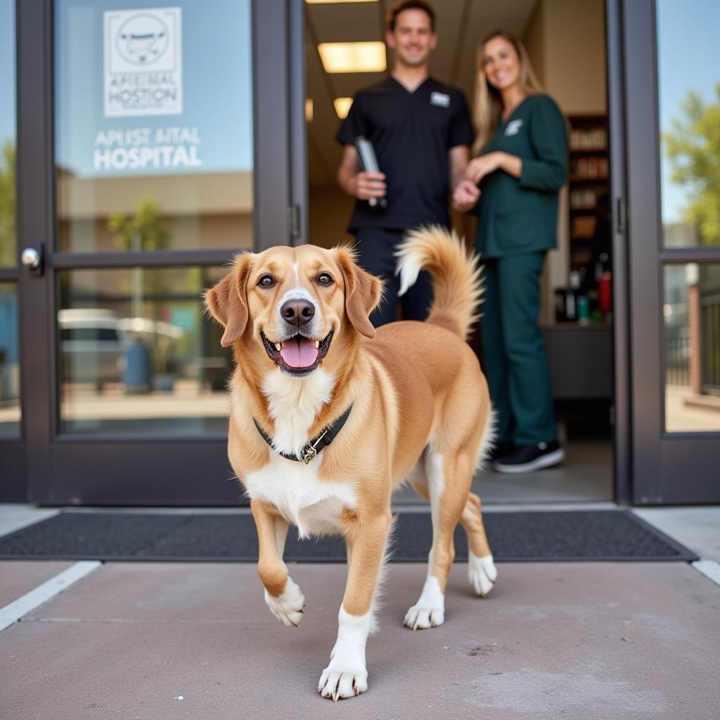 Happy Dog Leaving Apache Trail Animal Hospital