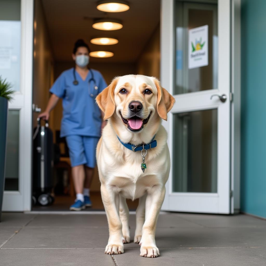 Happy Dog Leaving Bellevue Animal Hospital