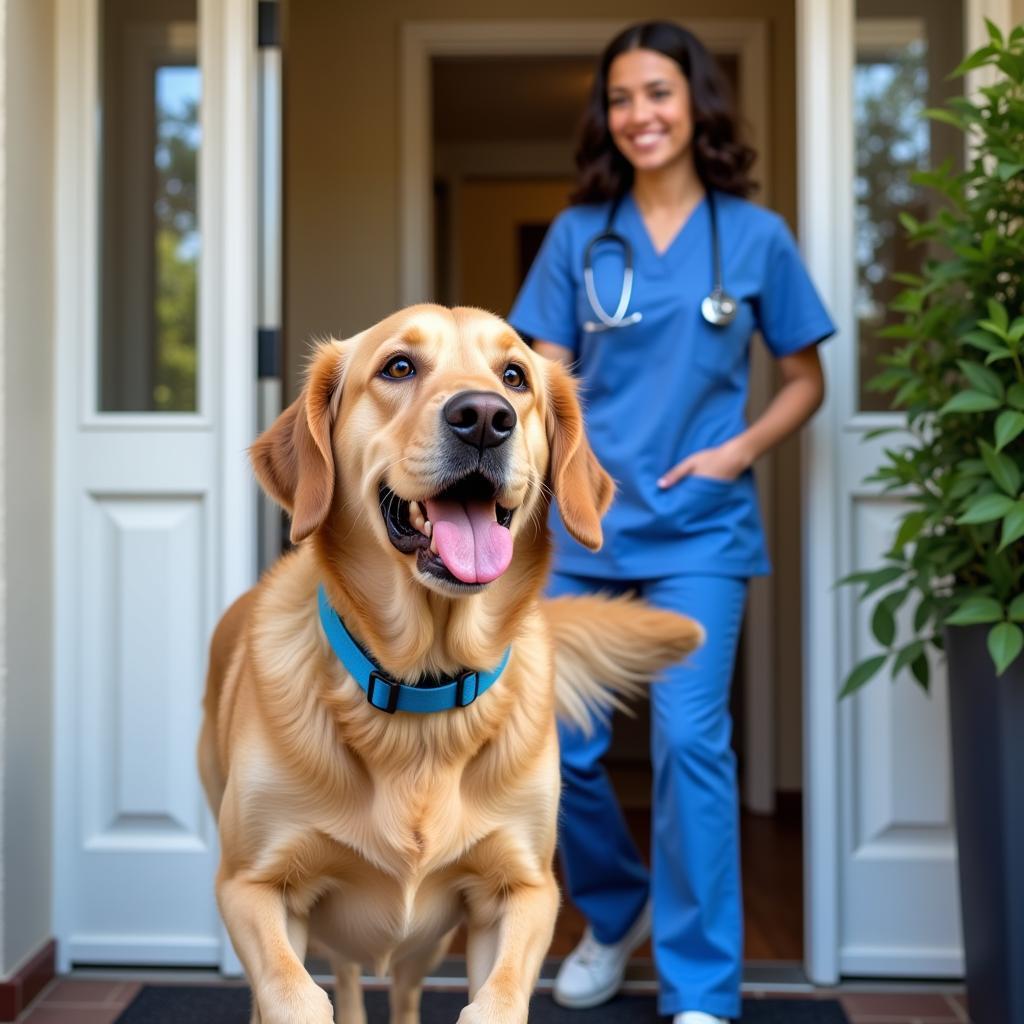 Happy Dog Leaving a Culver City Veterinary Clinic