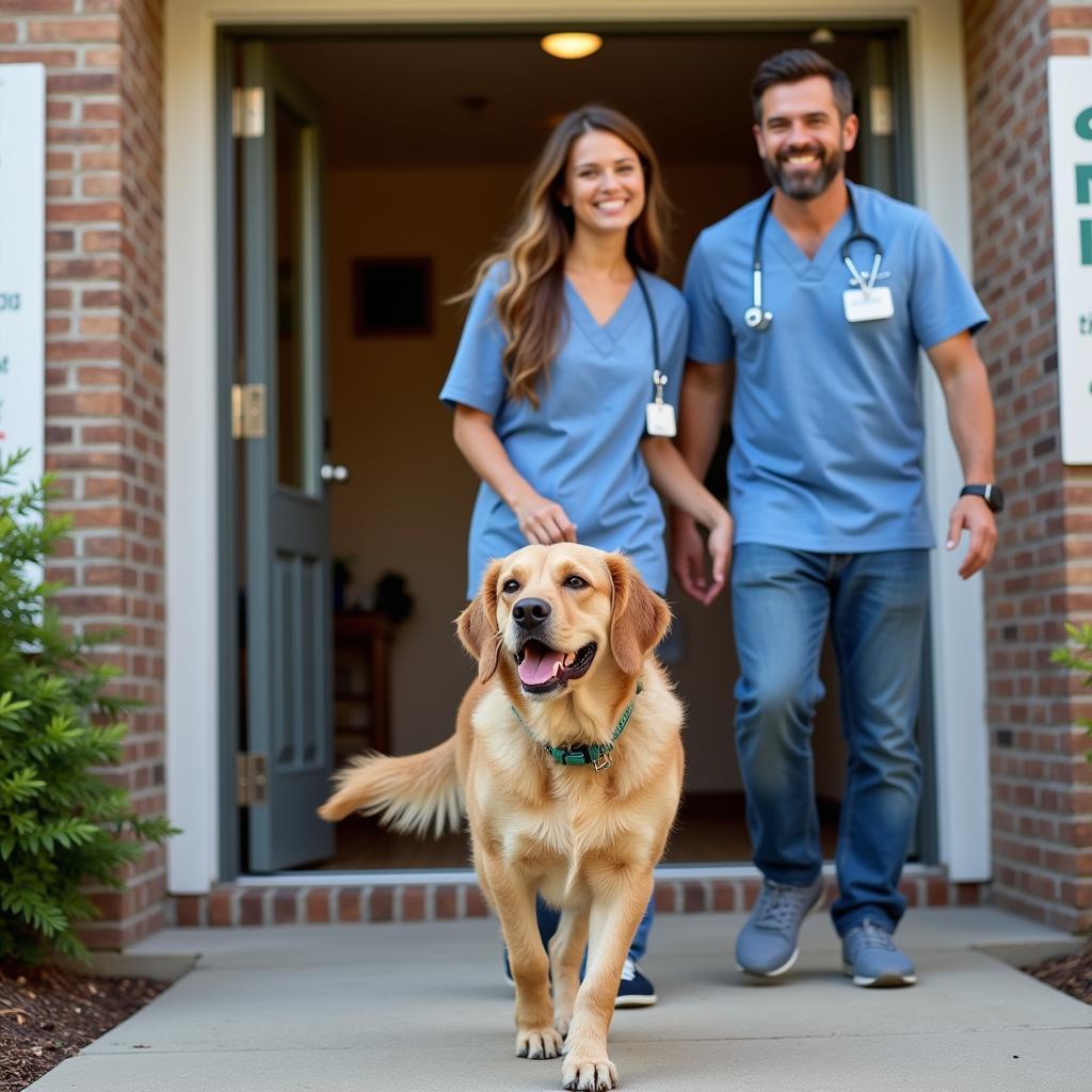 Happy and Healthy Dog Leaving a Fort Pierce Animal Hospital