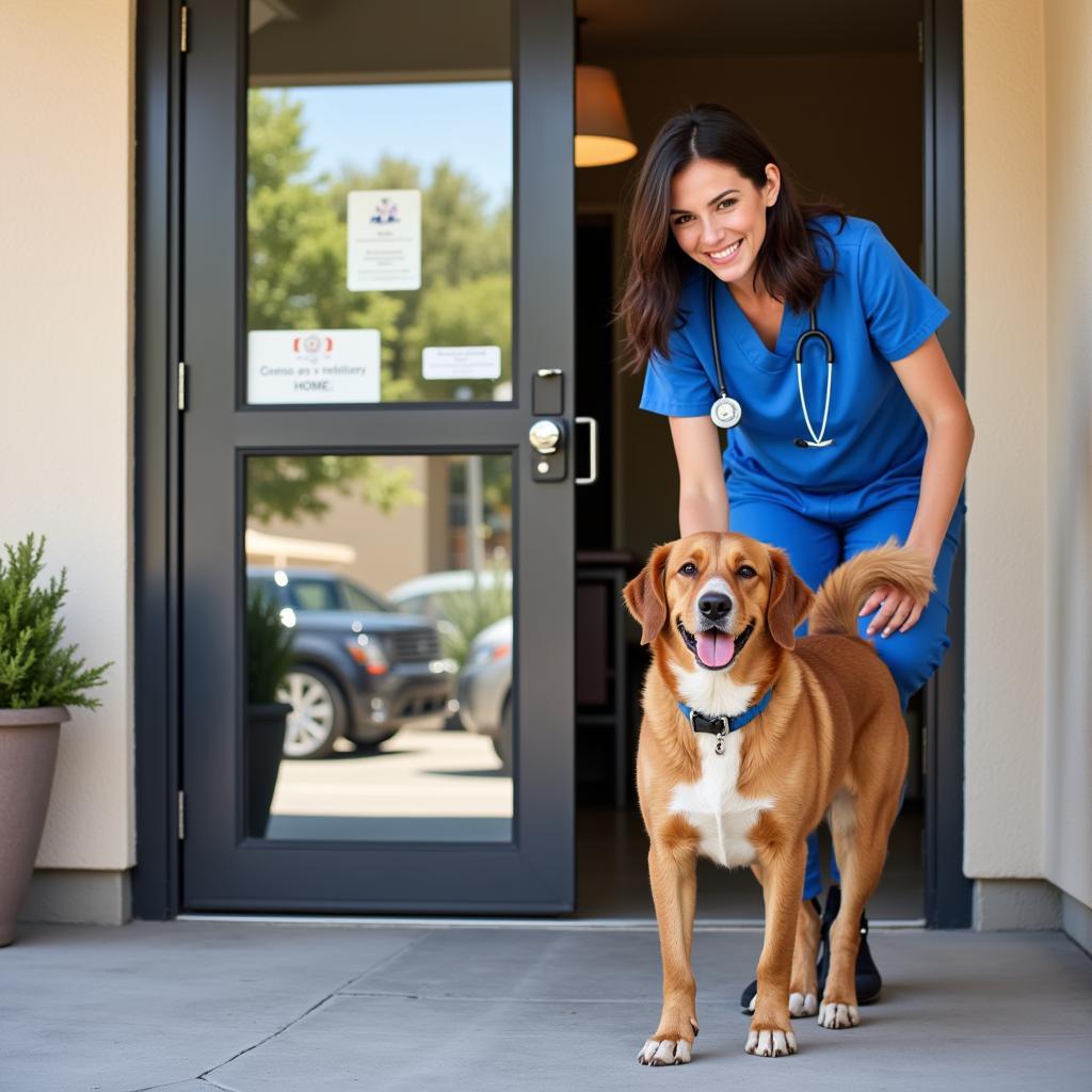 Happy Dog Leaving Fresno Vet Clinic