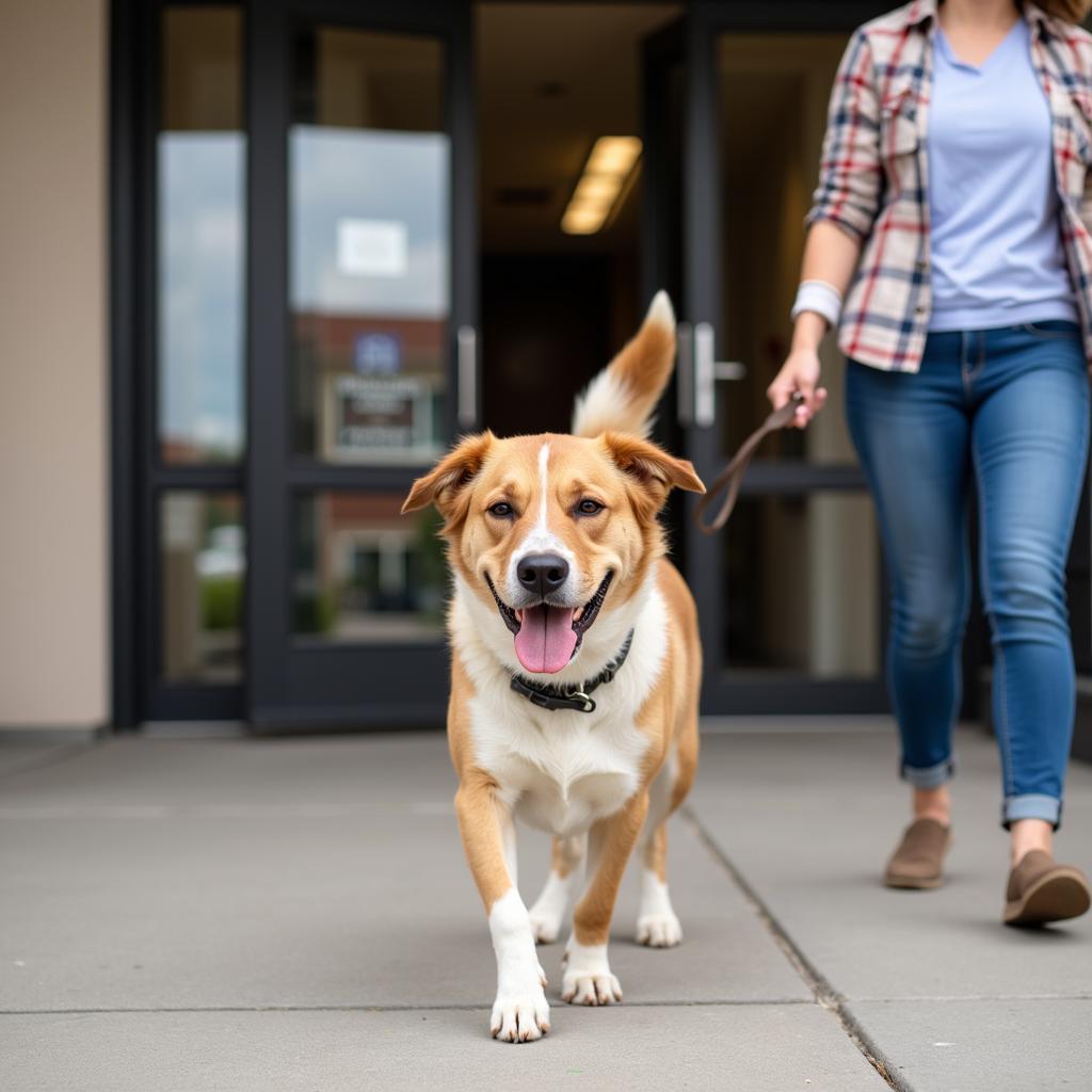 Happy Dog Leaving a Greeley Animal Hospital