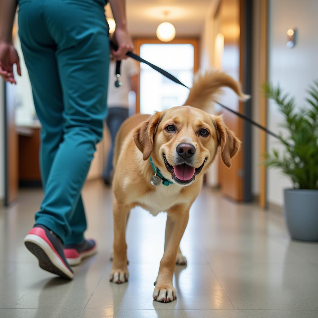 Happy Dog Leaving Plantation Centre Animal Hospital