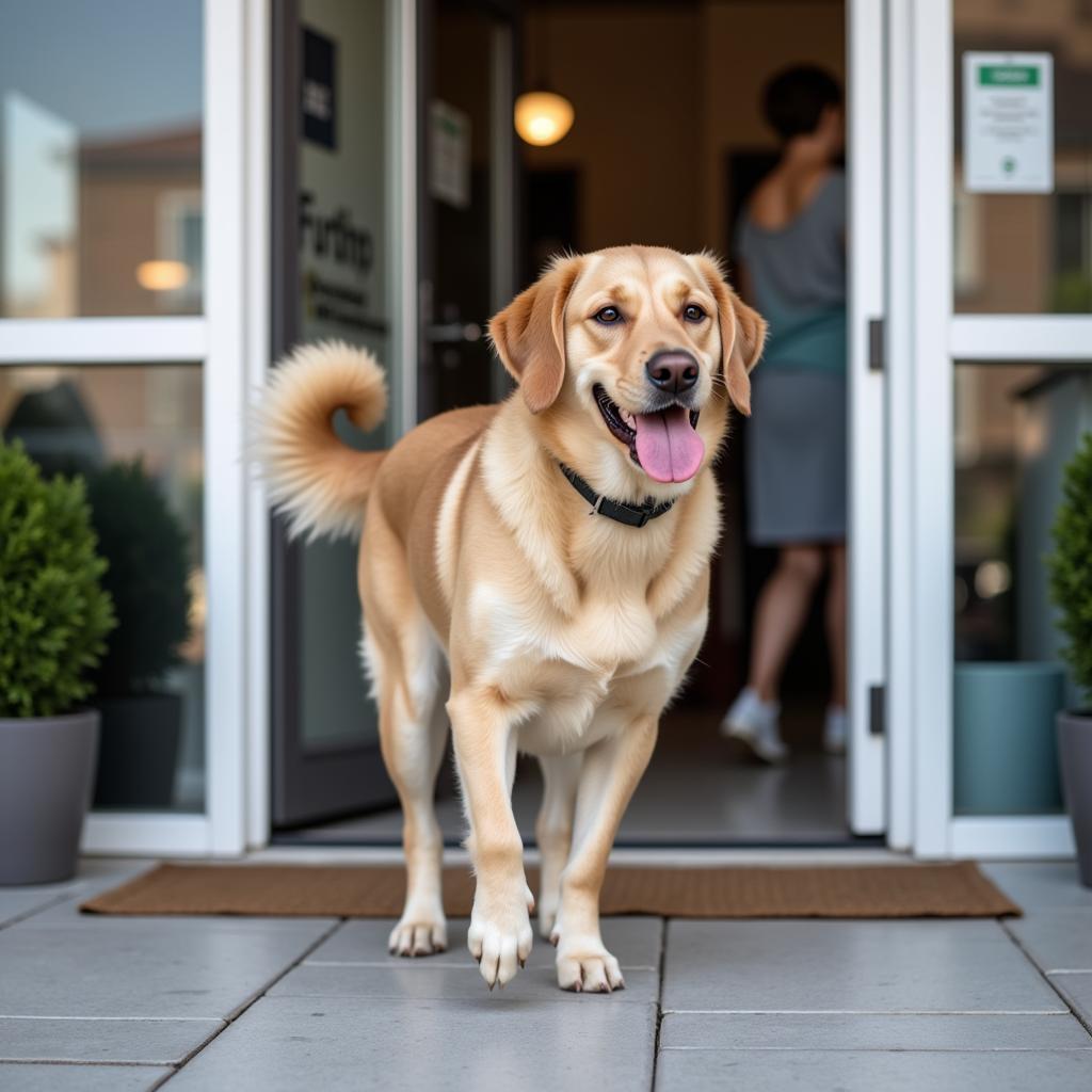 Happy Dog Leaving Richmond Hill Vet