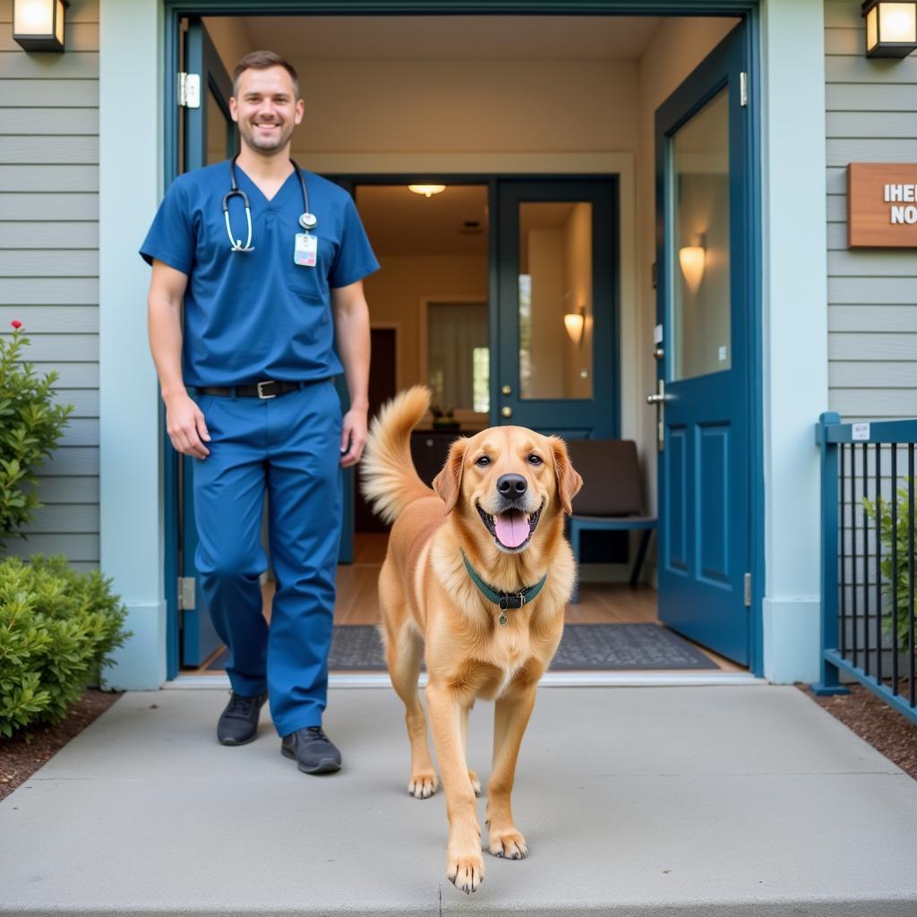 Happy Dog Leaving Vet