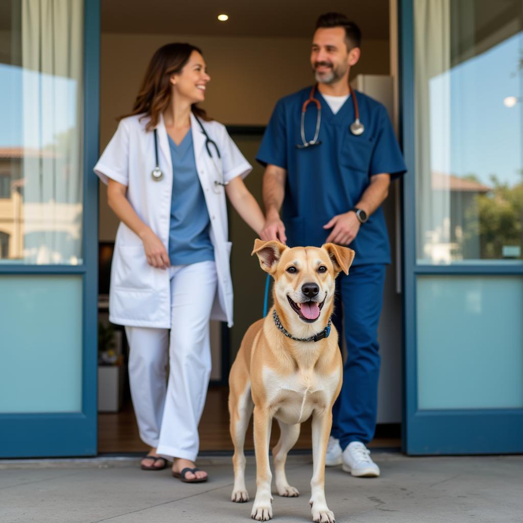 Happy Dog Leaving Vet Clinic