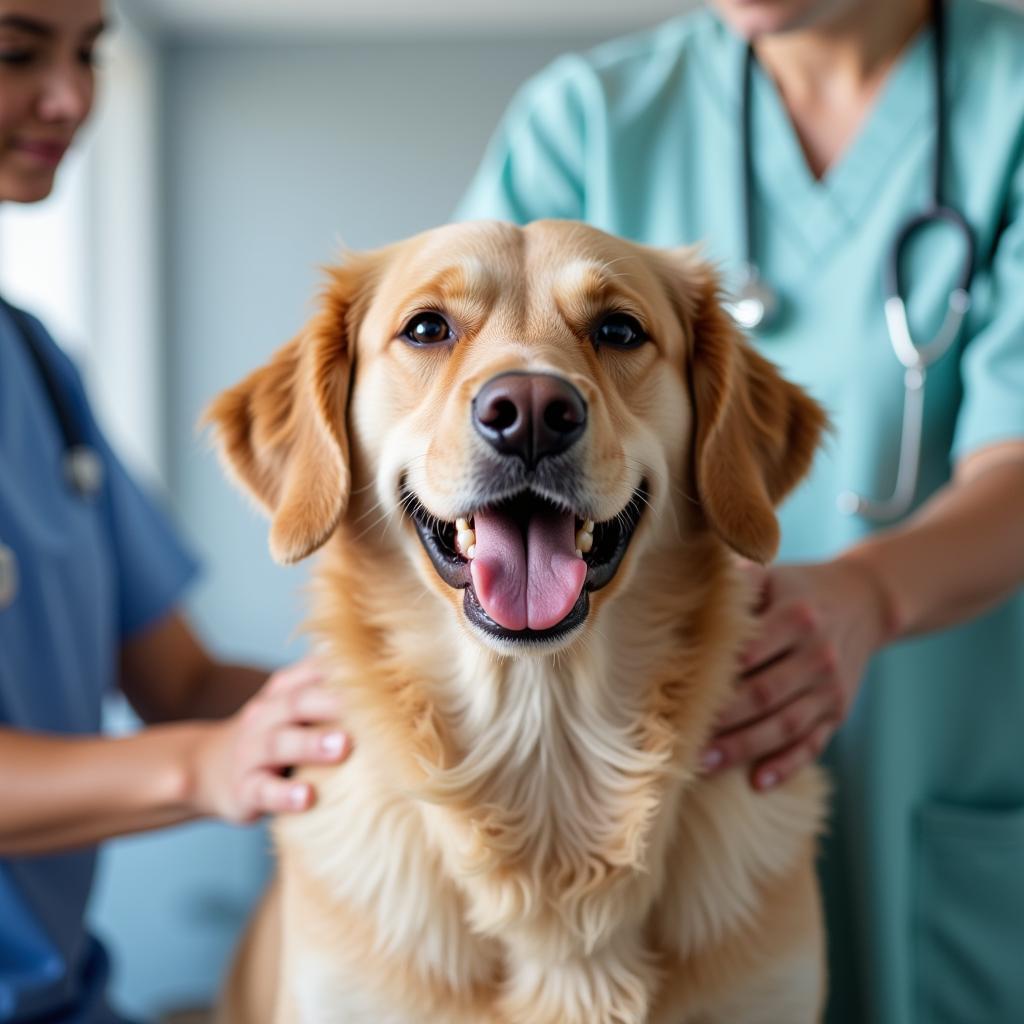 Happy Dog Receiving Checkup