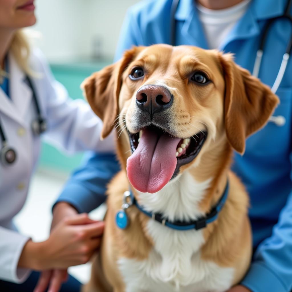 Happy Dog at the Vet