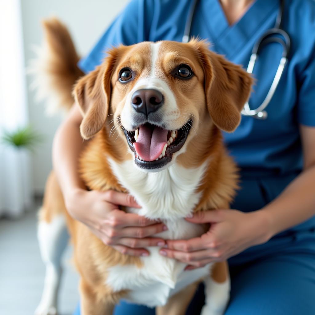 A Happy and Healthy Dog After a Visit to the Vet