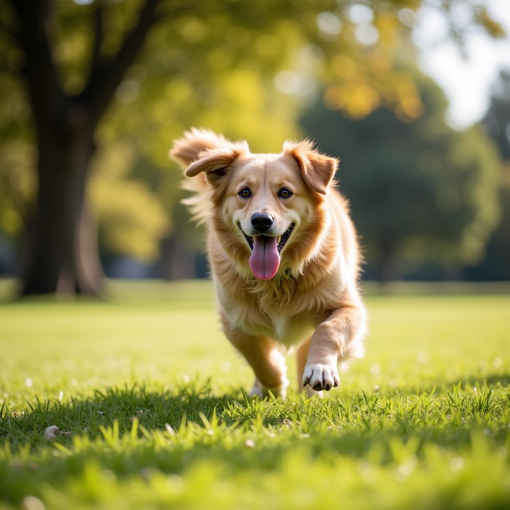 Happy and Healthy Dog Playing in a Park in Arcadia CA