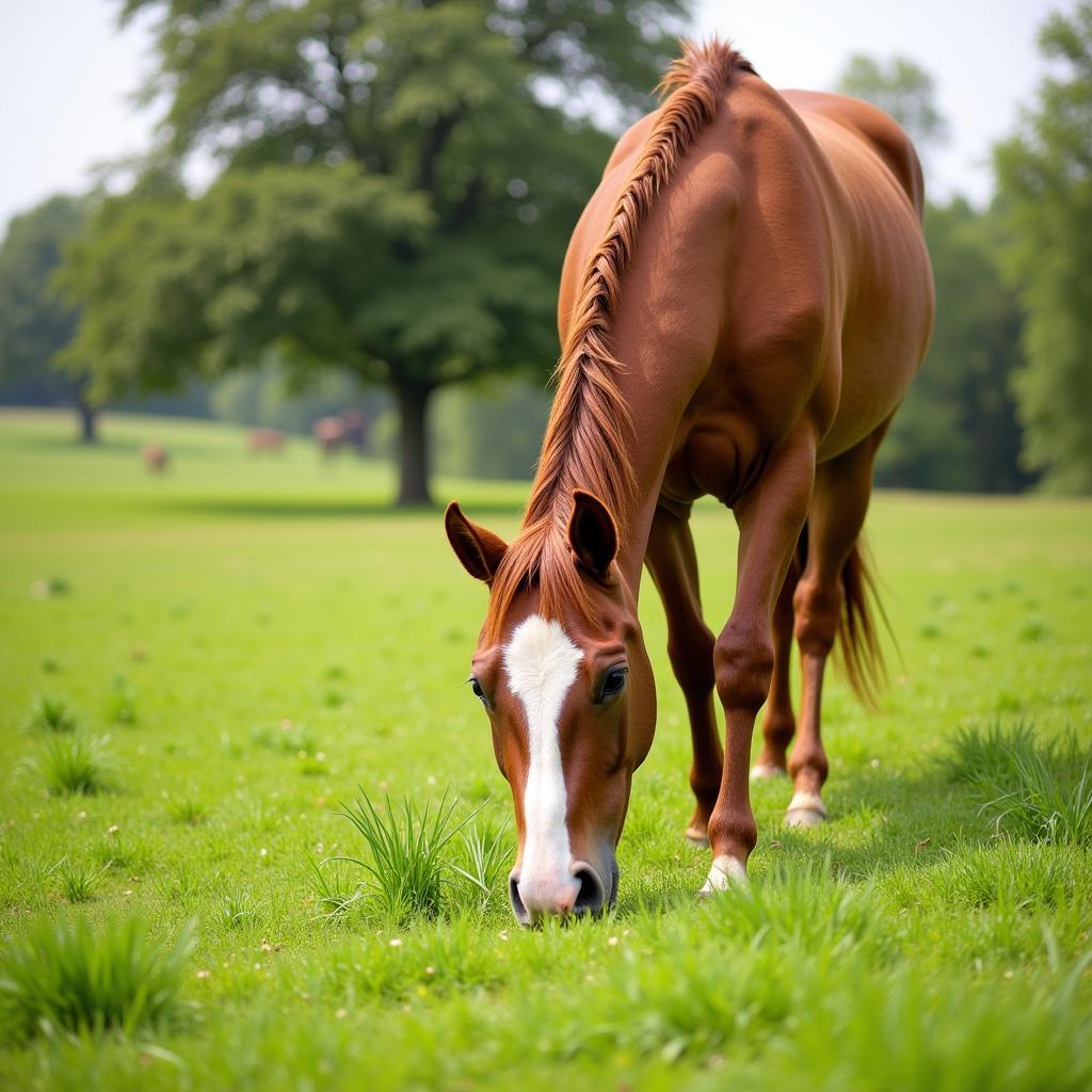 Happy and Healthy Horse in Pasture