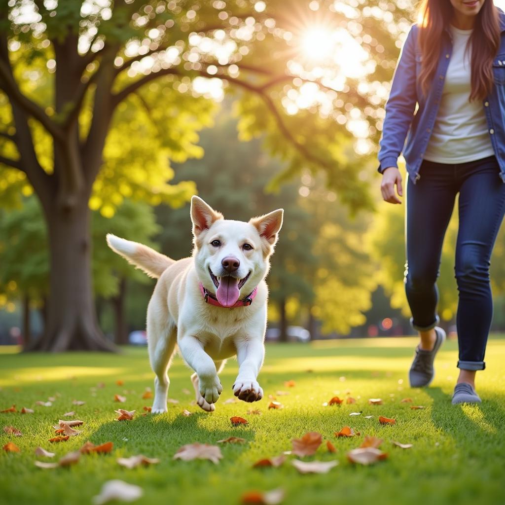 Happy and healthy pet with its owner