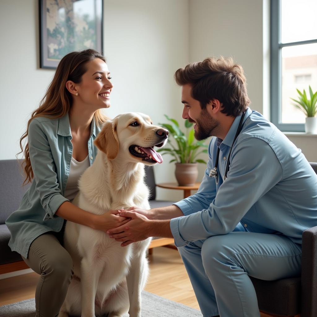 Happy Pet and Owner at the Vet Clinic