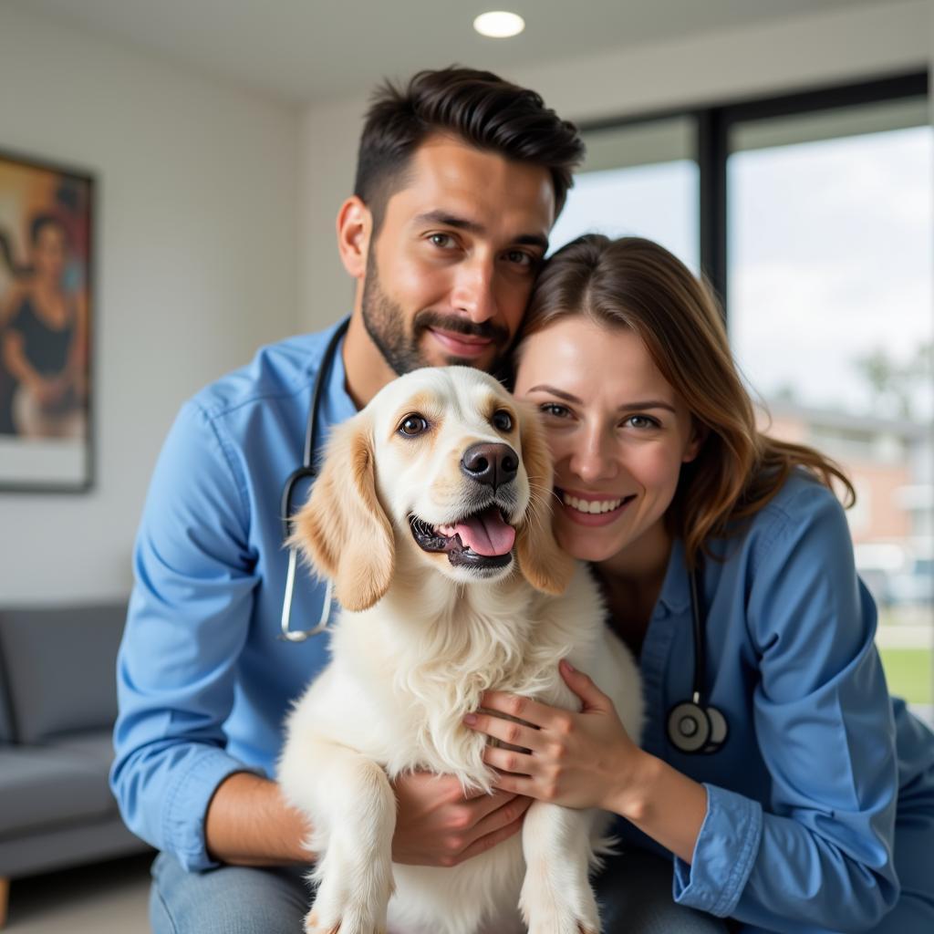 Happy Pet Owner and Healthy Pet