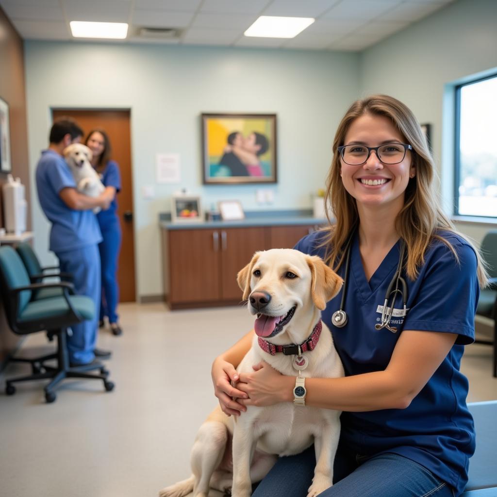 Happy Pet Owner at Haines City Vet