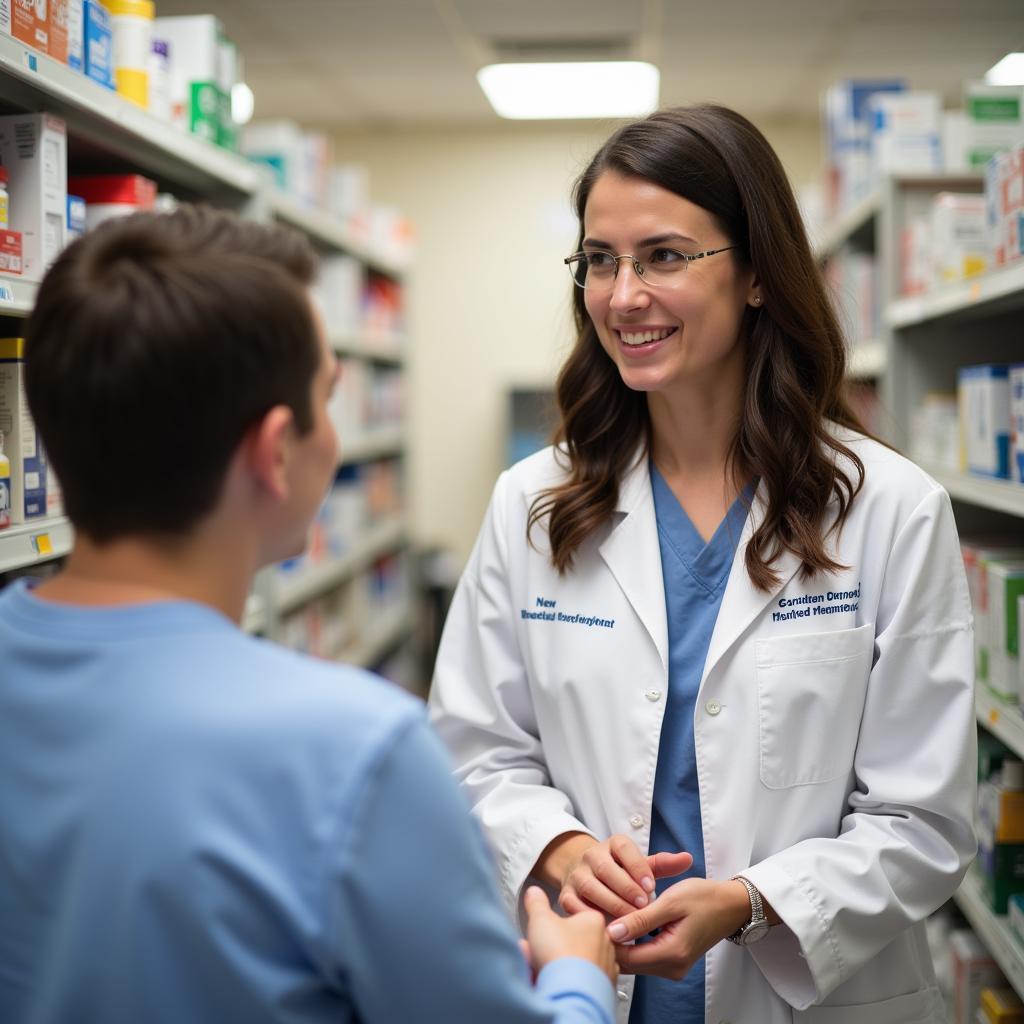 Hartford Hospital Pharmacy Resident Working with a Patient