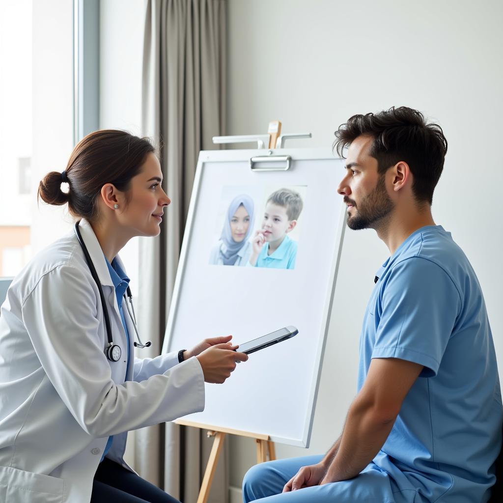 Patient Discussing Health Check Preparation with Doctor