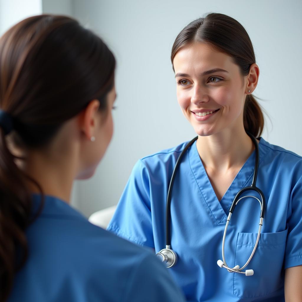 Healthcare Professional in Blue Scrubs