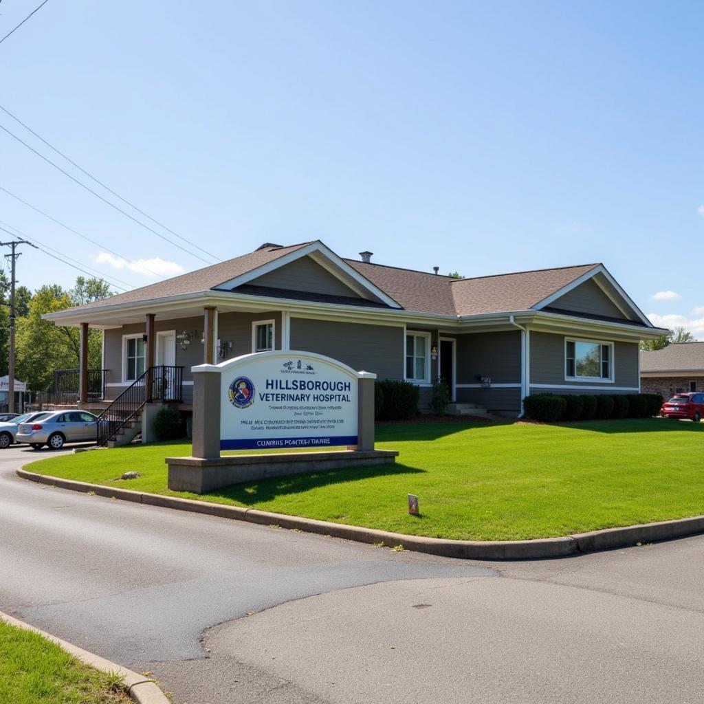 Modern and inviting exterior of Hillsborough Veterinary Hospital