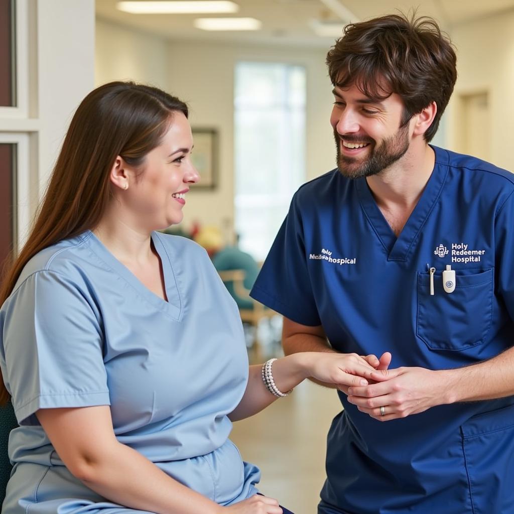 Holy Redeemer Hospital Staff Interacting with Patients