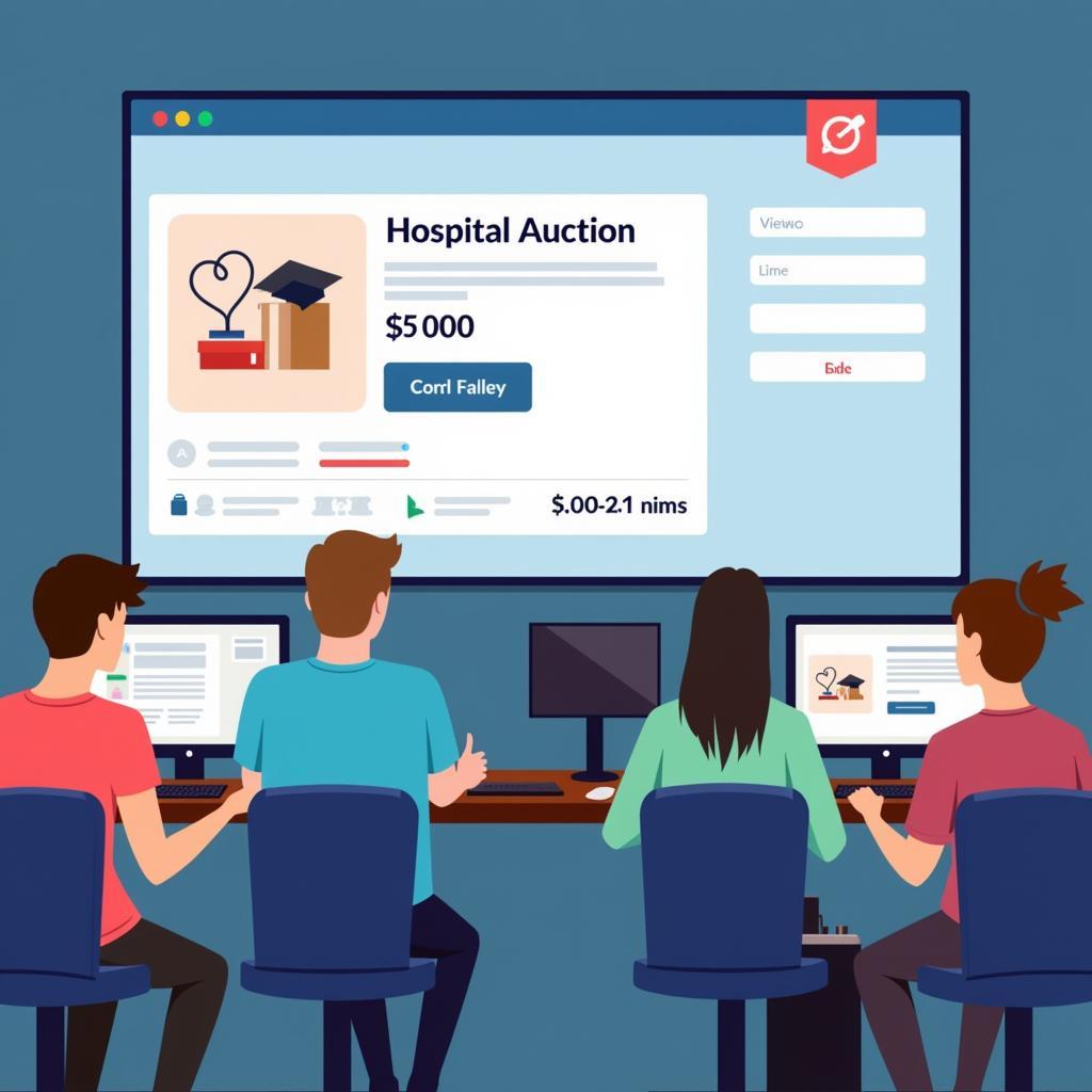 Individuals participating in an online hospital auction