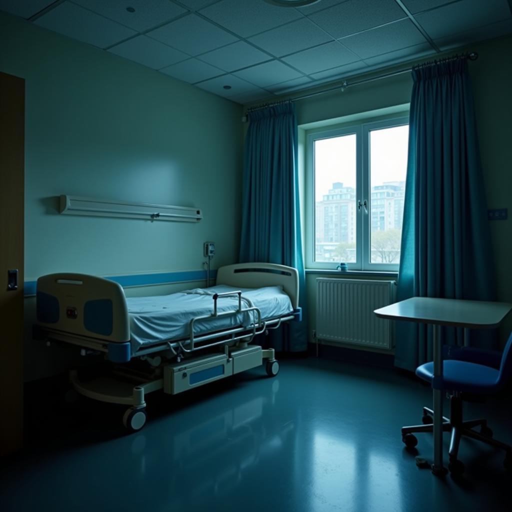 Hospital bed photo used for healthcare advocacy