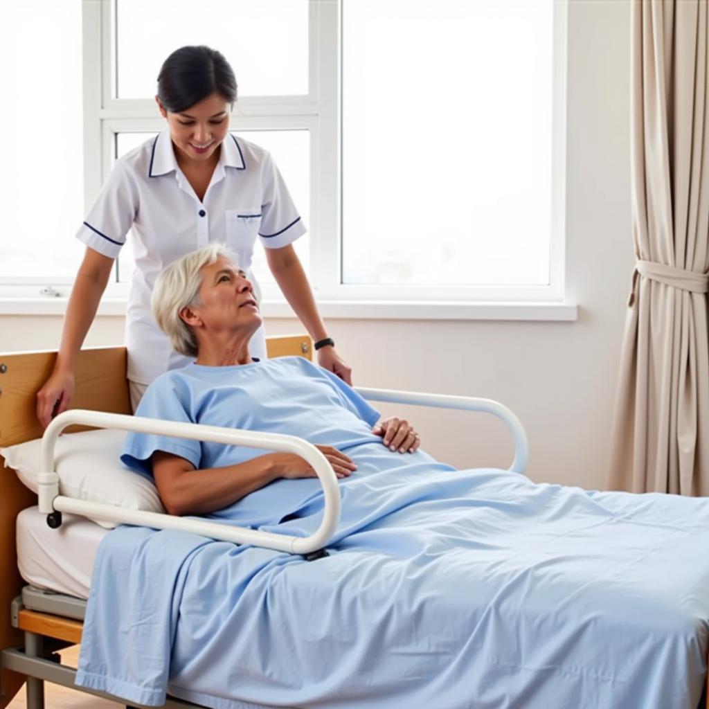 Hospital Bed Rails for Improved Caregiver Support