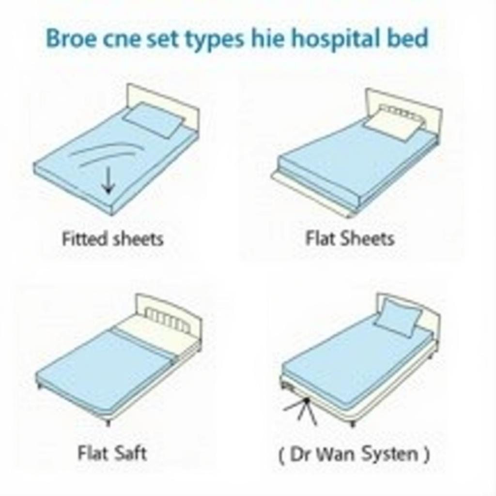 Types of hospital bed sheets - fitted, flat, and draw sheets