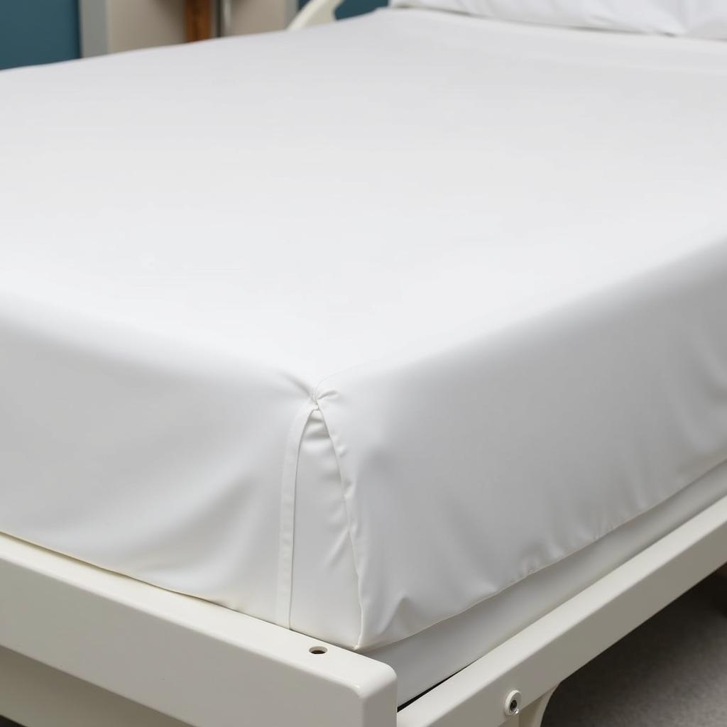 Hospital Bed with Fitted Sheet: Demonstrating the secure fit and comfort of a properly sized sheet.