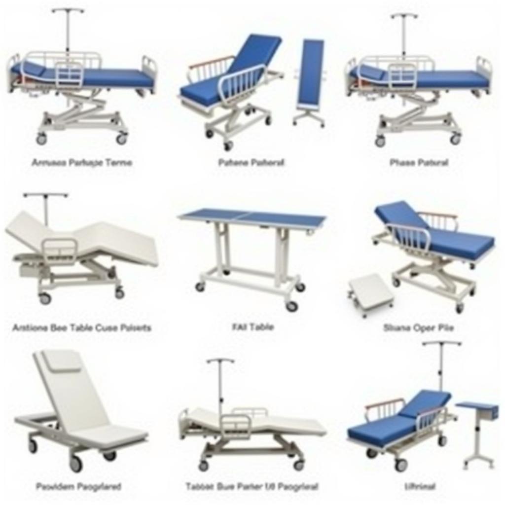 Various hospital bed and table options