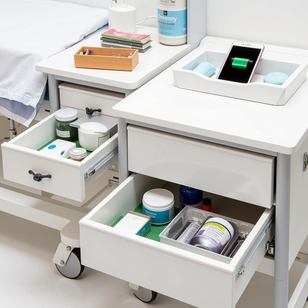 Hospital Bedside Table with Ample Storage Solutions