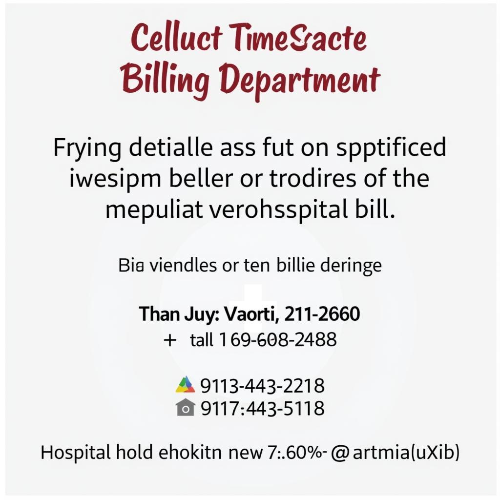 Hospital Billing Department Contact