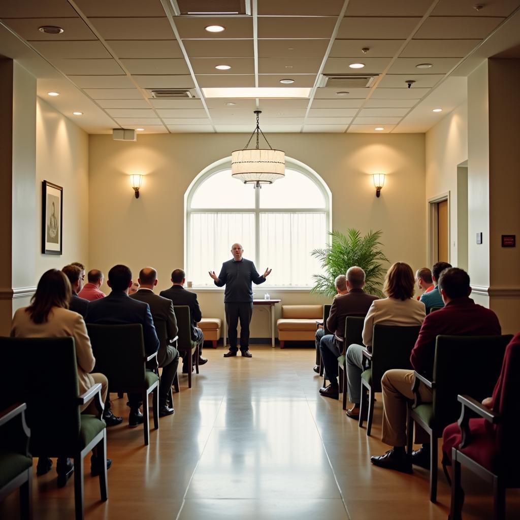 Hospital chapel service providing spiritual comfort