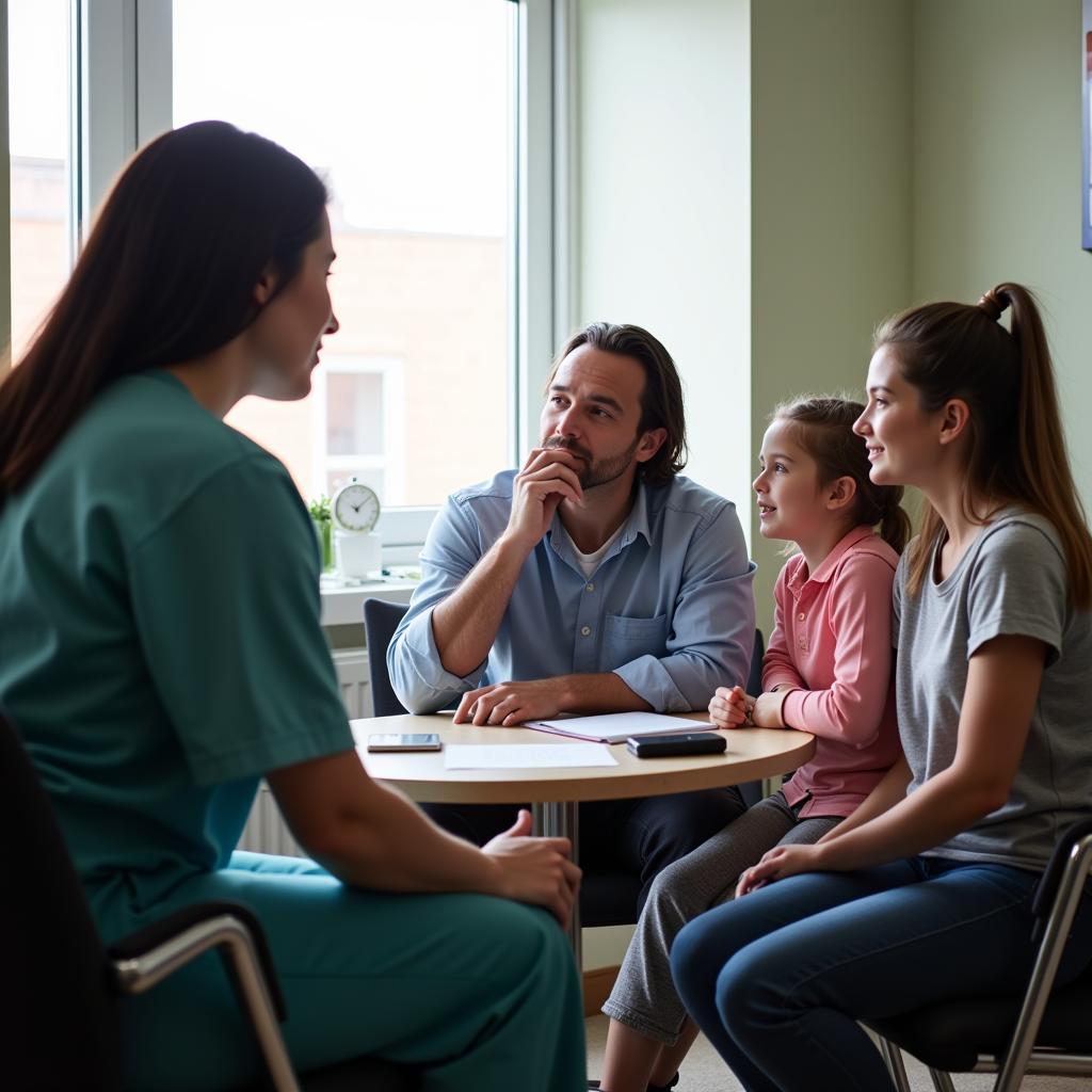 Hospital Chaplain Comforting Family Members