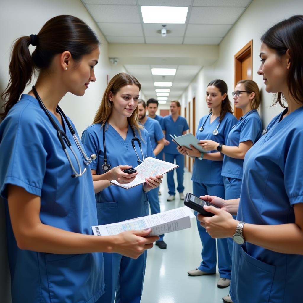 Hospital Staff Participating in a Code M Training Drill