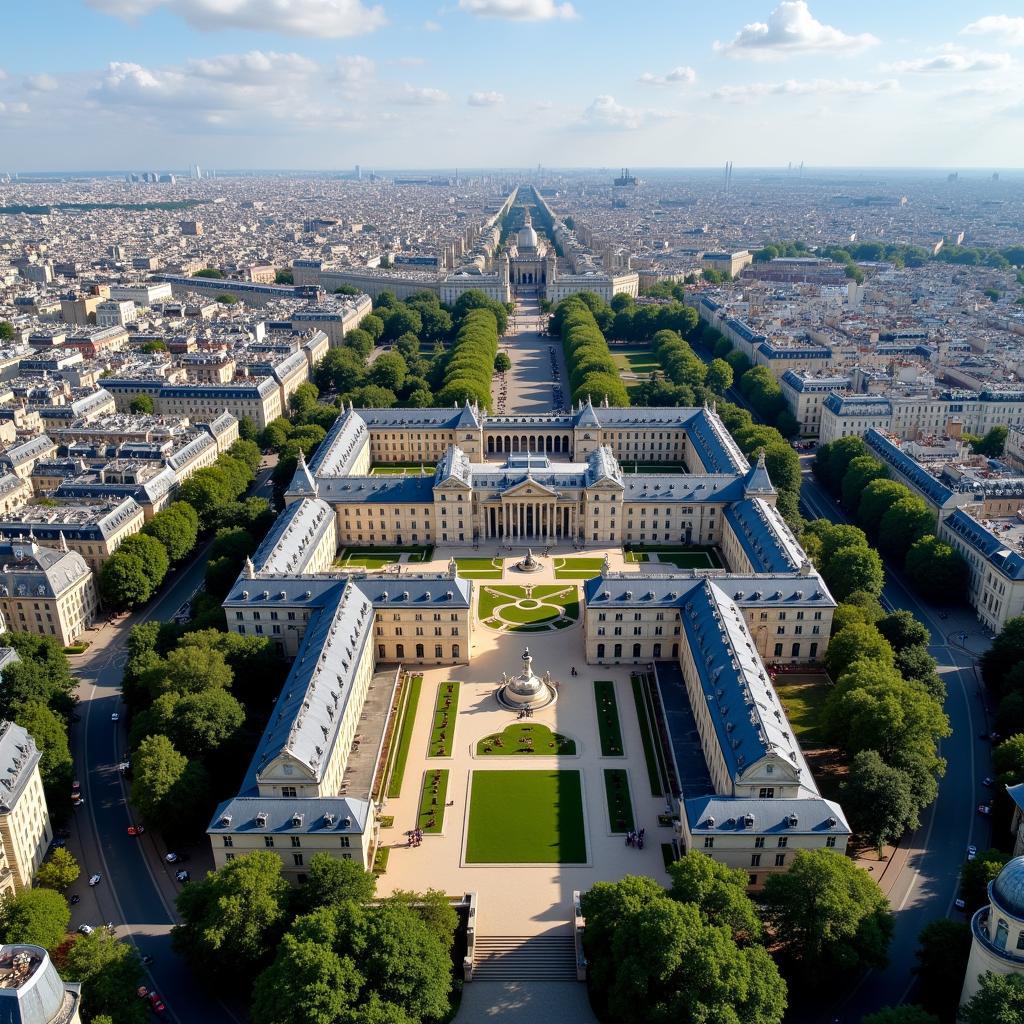 Hospital des Invalides Aerial View Paris