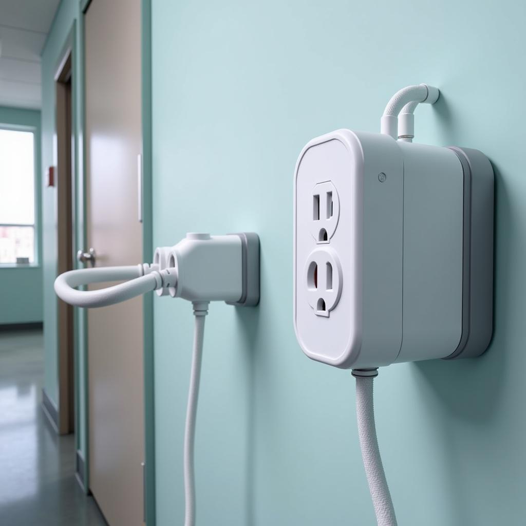 Hospital Grade Receptacle in Use with Medical Equipment